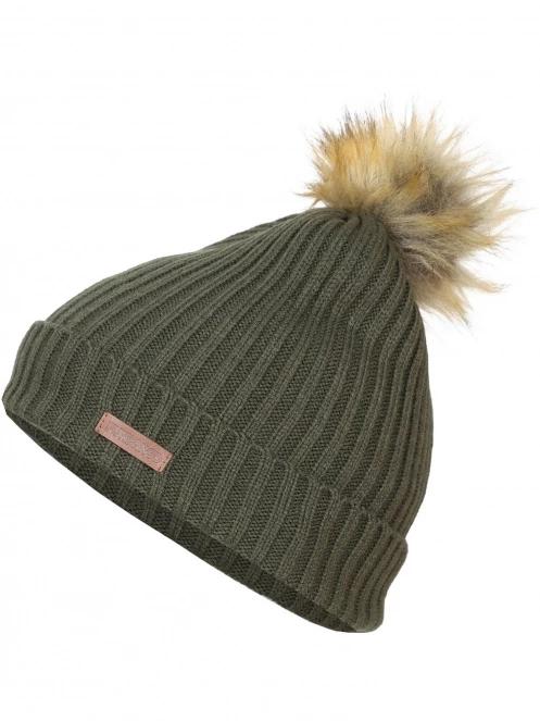 Fundango Merna Beanie női bojtos sapka oliva színben 2