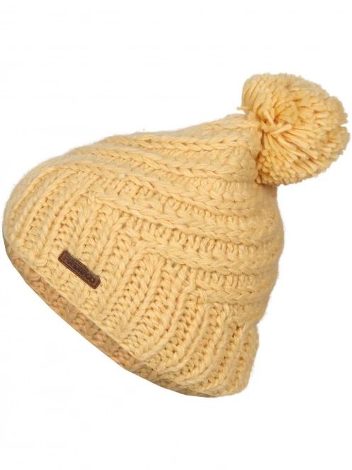 Fundango Glen Beanie női bojtos sapka sárga színben 2