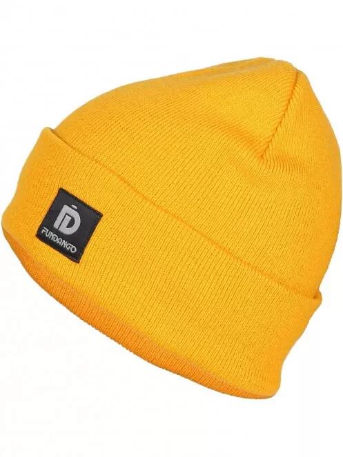Fundango Nahu Beanie kötött sapka sárga színben 2