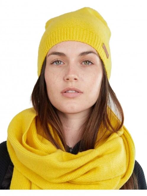 Fundango NARA Beanie női kötött sapka sárga színben 3