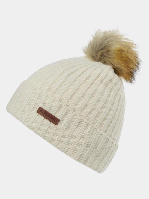 Fundango Merna Beanie női bojtos sapka fehér színben 2