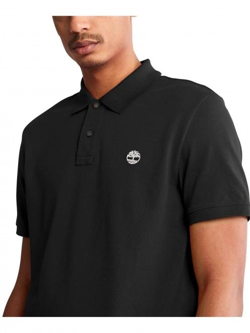 Timberland Pique Short Sleeve Polo férfi galléros póló fekete színben 6