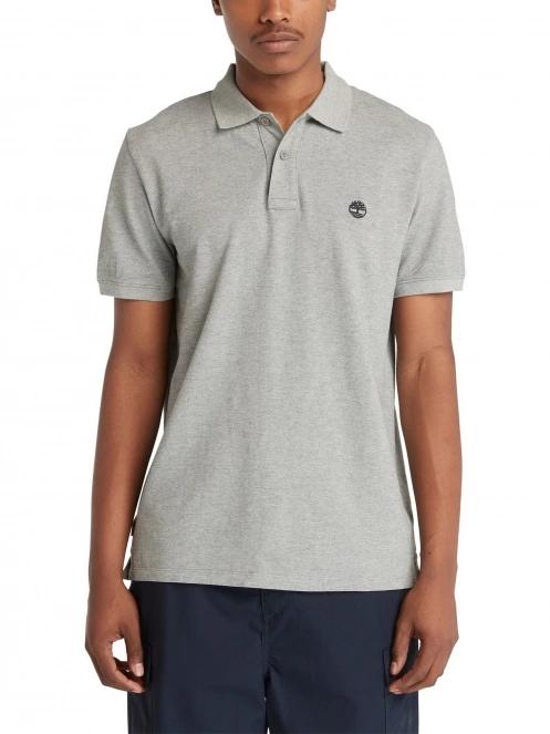 Timberland Pique Short Sleeve Polo férfi galléros póló szürke színben 2