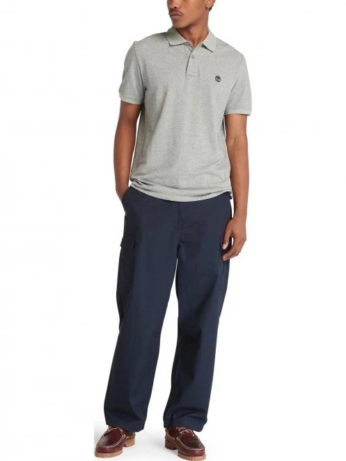 Timberland Pique Short Sleeve Polo férfi galléros póló szürke színben 4