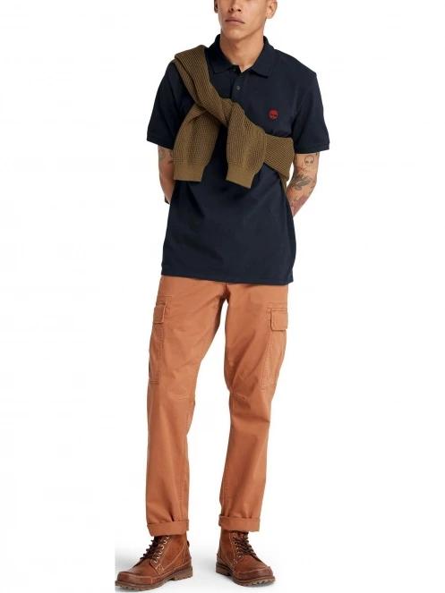 Timberland Pique Short Sleeve Polo férfi galléros póló sötétkék színben 4