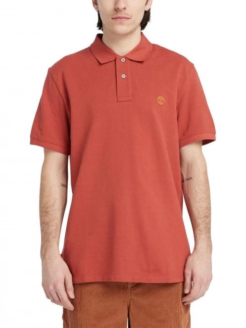 Timberland Pique Short Sleeve Polo férfi galléros póló piros színben 2