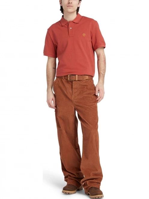 Timberland Pique Short Sleeve Polo férfi galléros póló piros színben 4