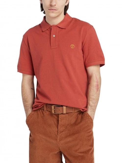 Timberland Pique Short Sleeve Polo férfi galléros póló piros színben 5