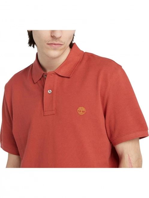 Timberland Pique Short Sleeve Polo férfi galléros póló piros színben 6