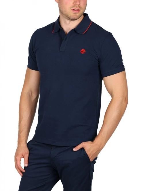 Timberland Ss Jacquard Yd Polo férfi galléros póló sötétkék színben 6