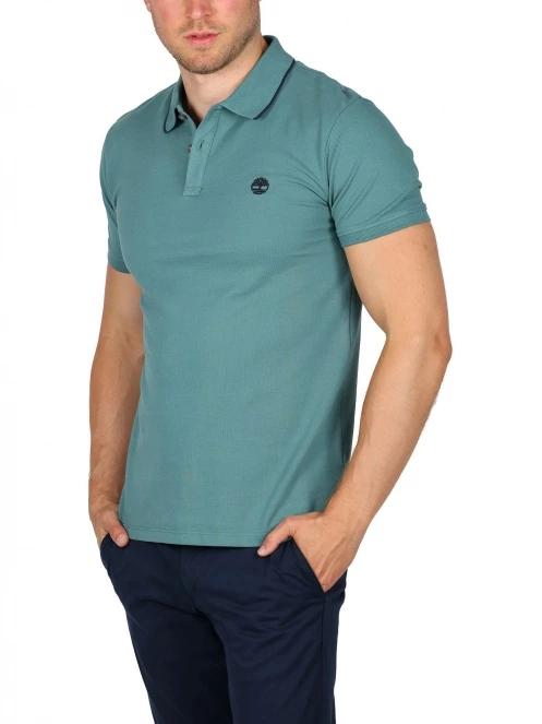 Timberland Ss Jacquard Yd Polo férfi galléros póló zöld színben 6