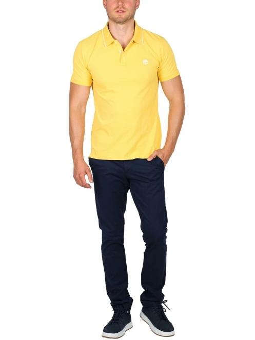 Timberland Ss Jacquard Yd Polo férfi galléros póló sárga színben 5