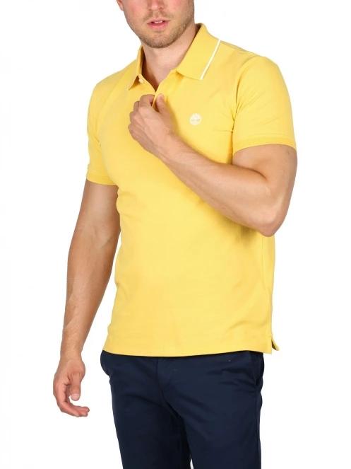 Timberland Ss Jacquard Yd Polo férfi galléros póló sárga színben 6