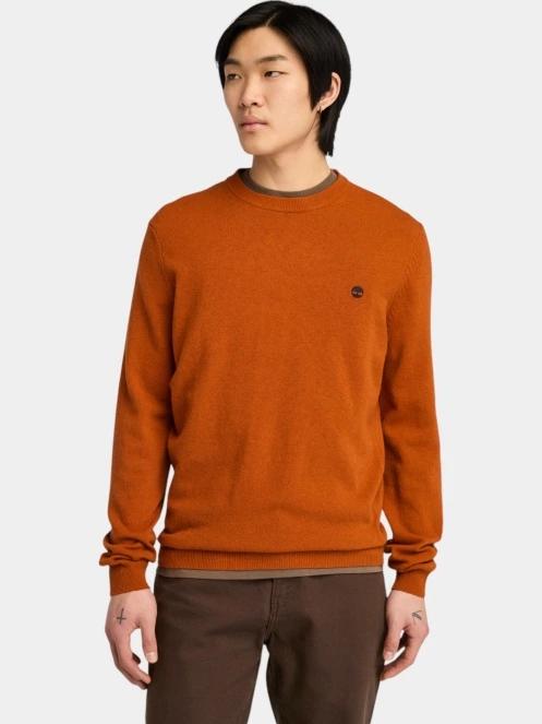 Timberland Merino Crew Sweater férfi pulóver barna színben 2
