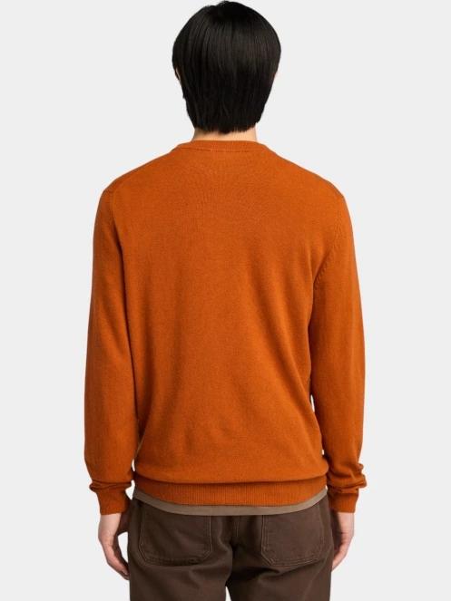 Timberland Merino Crew Sweater férfi pulóver barna színben 3