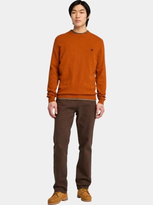 Timberland Merino Crew Sweater férfi pulóver barna színben 4