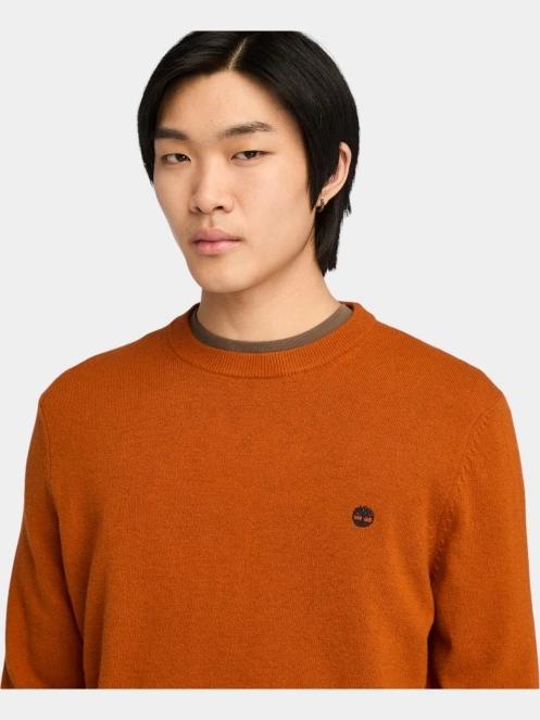 Timberland Merino Crew Sweater férfi pulóver barna színben 5