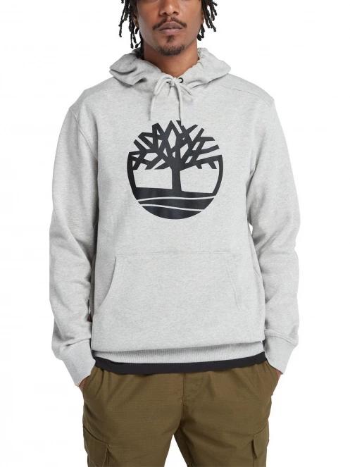 Timberland Tree Logo Hoodie férfi kapucnis pulóver szürke színben 4