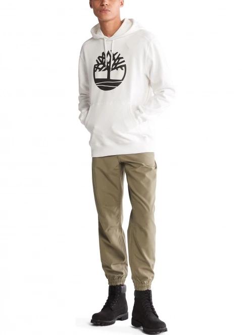 Timberland Tree Logo Hoodie férfi kapucnis pulóver fehér színben 5