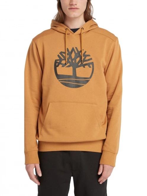 Timberland Tree Logo Hoodie férfi kapucnis pulóver barna színben 2