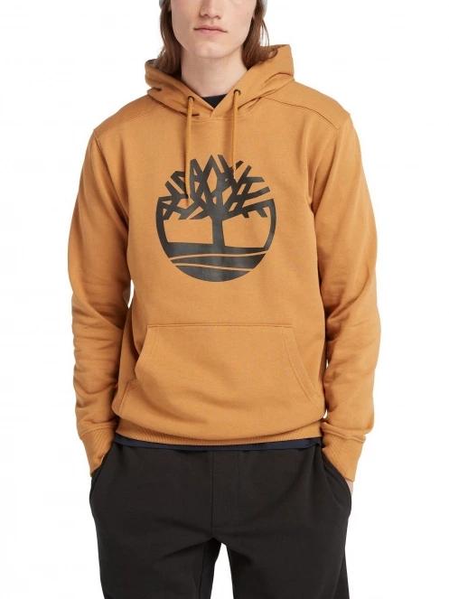 Timberland Tree Logo Hoodie férfi kapucnis pulóver barna színben 4