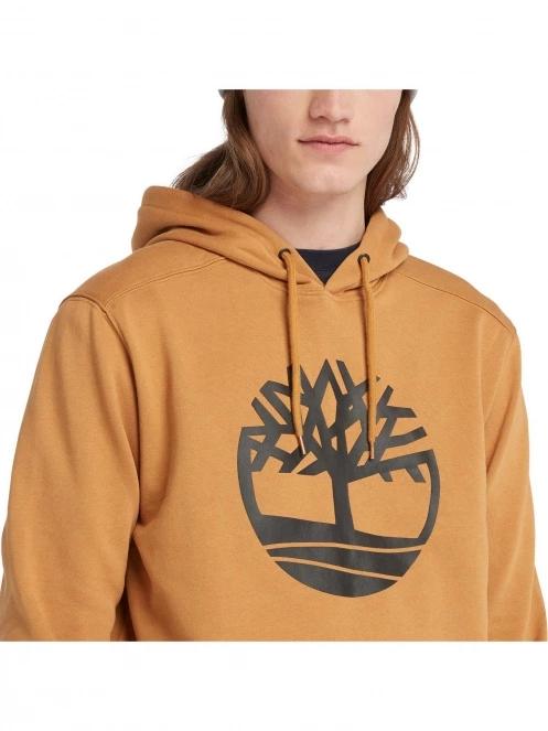 Timberland Tree Logo Hoodie férfi kapucnis pulóver barna színben 6