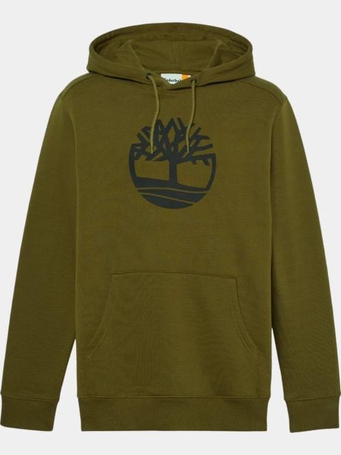 Timberland Tree Logo Hoodie férfi kapucnis pulóver oliva színben 6
