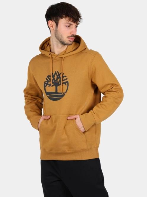 Timberland Tree Logo Hoodie férfi kapucnis pulóver barna színben 2