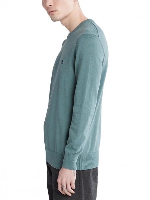 Timberland LS Williams River Cotton YD Crew Sweater Regular férfi pulóver zöld színben 3