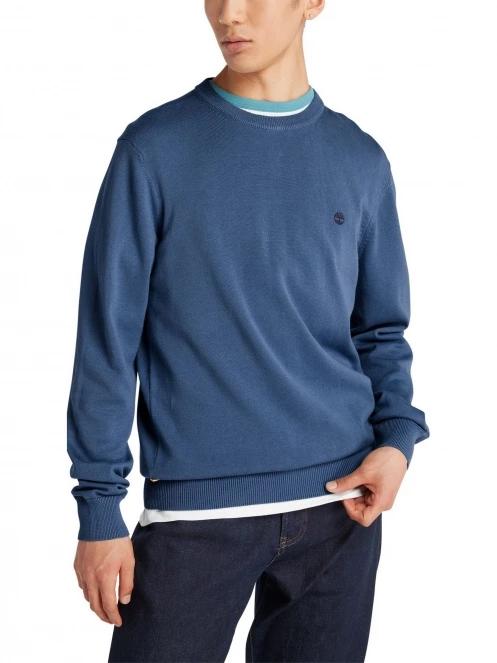Timberland Cotton Yd Sweater férfi pulóver sötétkék színben 4