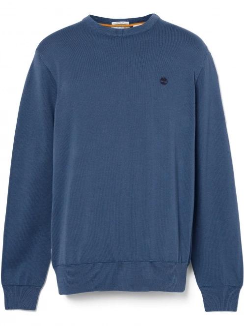 Timberland Cotton Yd Sweater férfi pulóver sötétkék színben 7