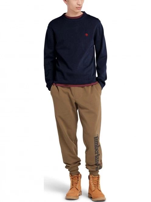Timberland Cotton Yd Sweater férfi pulóver sötétkék színben 5