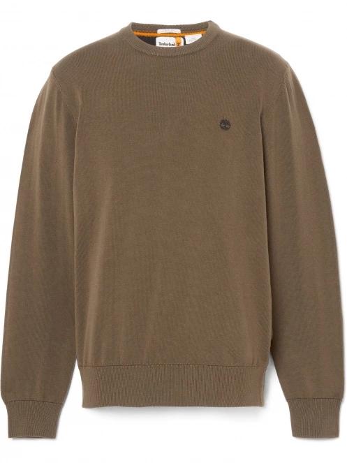 Timberland Cotton Yd Sweater férfi pulóver zöld színben 7