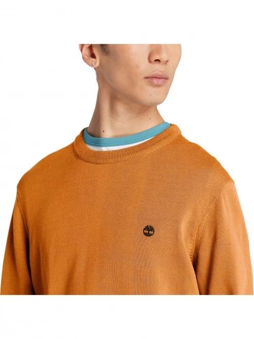 Timberland Cotton Yd Sweater férfi pulóver barna színben 6