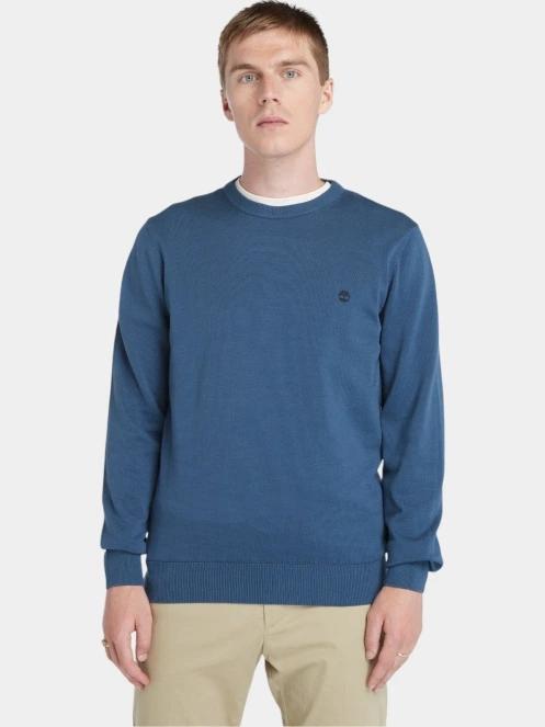 Timberland Cotton Yd Sweater férfi pulóver sötétkék színben 2