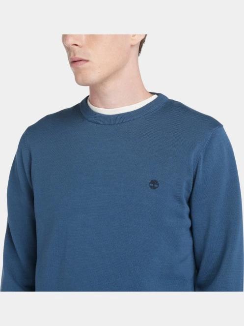 Timberland Cotton Yd Sweater férfi pulóver sötétkék színben 5