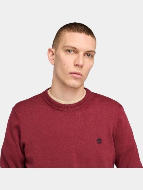 Timberland Cotton Yd Sweater férfi pulóver piros színben 5