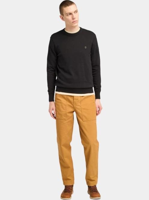 Timberland Cotton Yd Sweater férfi pulóver fekete színben 4