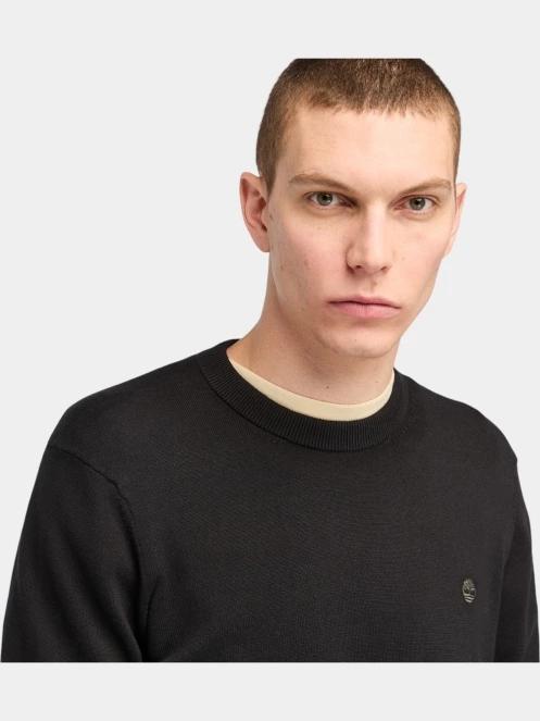 Timberland Cotton Yd Sweater férfi pulóver fekete színben 5