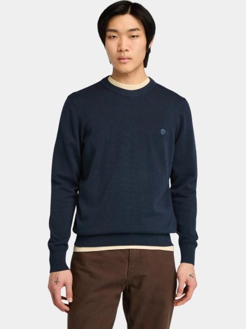 Timberland Cotton Yd Sweater férfi pulóver sötétkék színben 2
