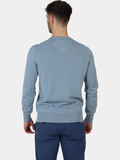 Timberland Cotton YD Sweater férfi pulóver kék színben 4