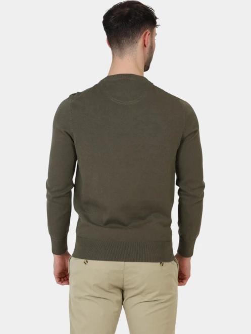 Timberland Cotton YD Sweater férfi pulóver oliva színben 4