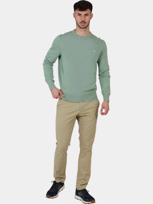 Timberland Cotton YD Sweater férfi pulóver zöld színben 6