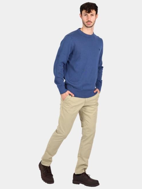 Timberland Cotton Yd Sweater férfi pulóver sötétkék színben 5