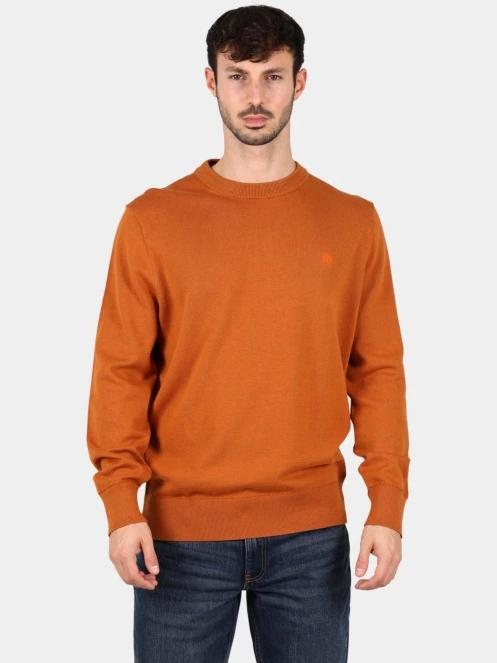 Timberland Cotton Yd Sweater férfi pulóver barna színben 2