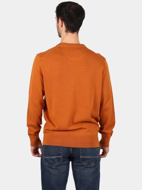 Timberland Cotton Yd Sweater férfi pulóver barna színben 4