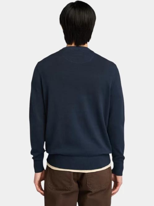 Timberland Cotton Yd Sweater férfi pulóver sötétkék színben 3