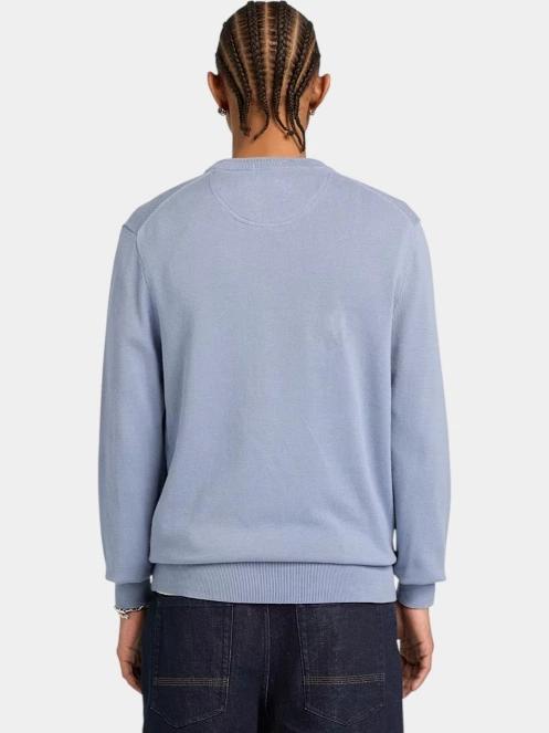 Timberland Cotton YD Sweater férfi pulóver világoskék színben 3