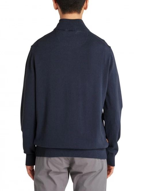 Timberland Cotton Yd 1/4 Zip Sweater férfi pulóver sötétkék színben 3