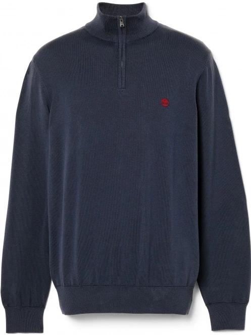 Timberland Cotton Yd 1/4 Zip Sweater férfi pulóver sötétkék színben 7